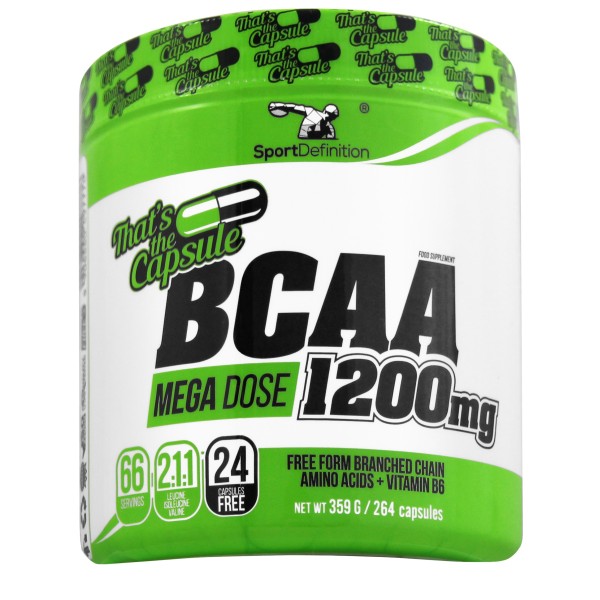 BCAA MEGA DOSE 1200mg - 240 kaps. + 24 kaps. GRATIS