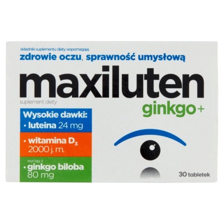 Maxiluten Ginkgo+ - luteina z ginkgo-biloba - 30tab.