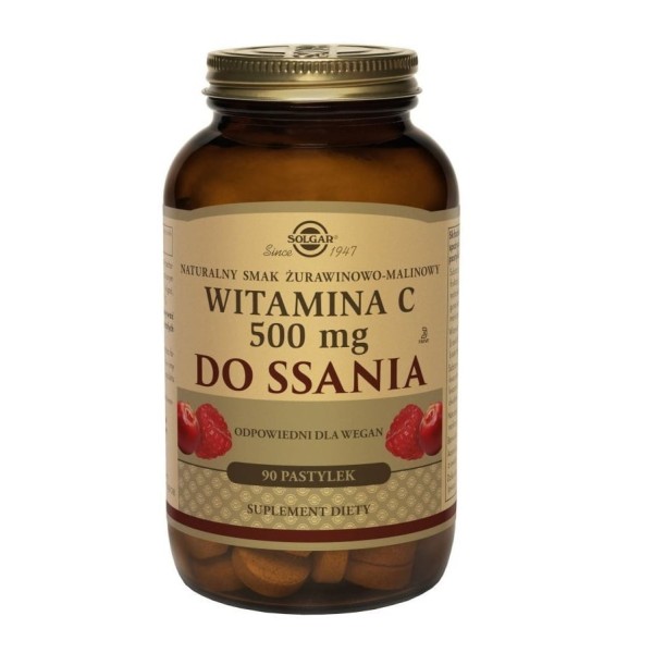 Witamina C 500mg smak Żurawino-Malinowy 90 pastylek do ssania