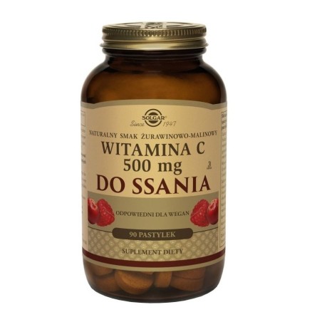 Witamina C 500mg smak Żurawino-Malinowy 90 pastylek do ssania