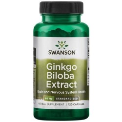 Ginkgo Biloba Extract 60mg - glikozydy flawonowe i terpenowe w kapsułkach - 120kaps.