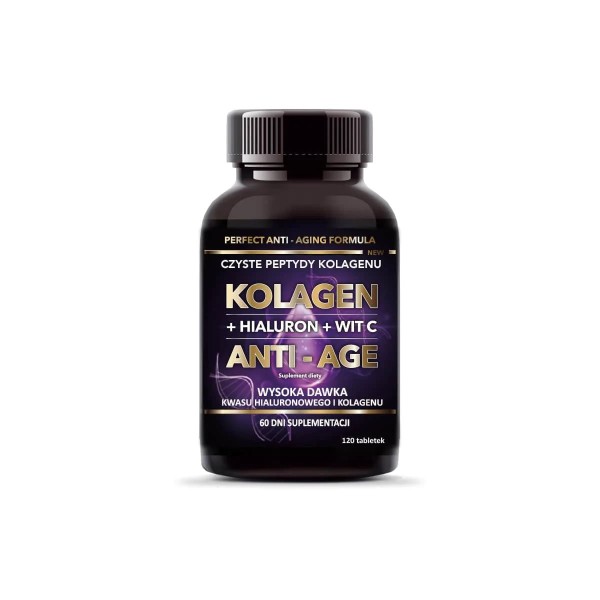 Kolagen Anti-Age + Kwas hialuronowy + Wit. C 120tab. Kolagen Anti-Age + Kwas hialuronowy + Wit. C 120tab.