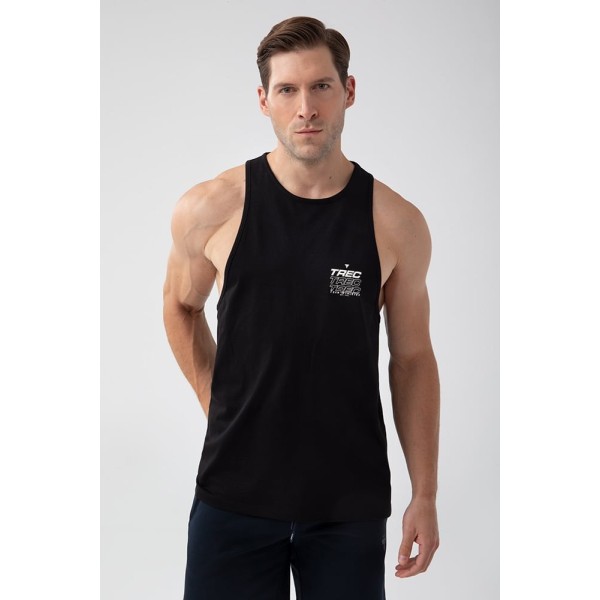 Czarny tank top męski TW BASIC TANK TOP 180 M BLACK Czarny tank top męski TW BASIC TANK TOP 180 M BLACK