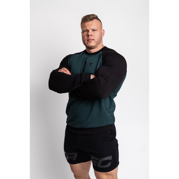 Basic Sweatshirt Raglan 130 T Black-Green Basic Sweatshirt Raglan 130 T Black-Green