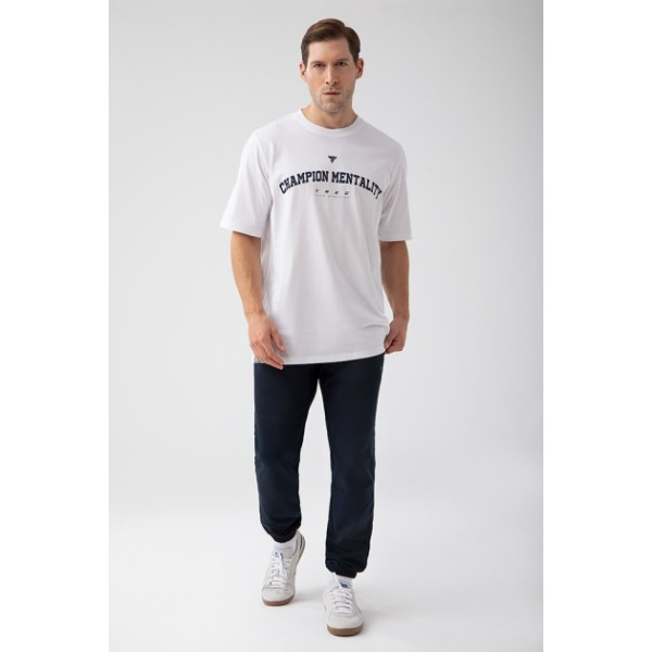 Biały T-shirt męski TW BASIC TSHIRT OVERSIZE 182 M WHITE Biały T-shirt męski TW BASIC TSHIRT OVERSIZE 182 M WHITE