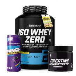 Biotech USA Iso Whey Zero 1816g + Kreatyna Monohydrat 300g + Energy Punch 250ml