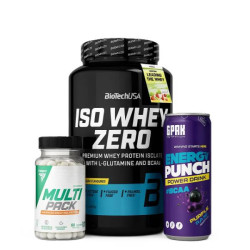 Biotech USA Iso Whey Zero 908g + Multipack 60 kaps + Energy Punch 250ml