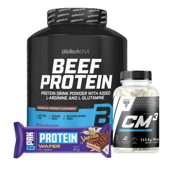 Biotech Beef Protein 1816g + Kreatyna CM3 90 kaps. + Protein Wafer 40g Biotech Beef Protein 1816g + Kreatyna CM3 90 kaps. + Protein Wafer 40g