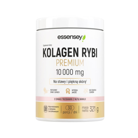 Kolagen Rybi Premium [truskawka z nutą wanilii] 10000mg 321g