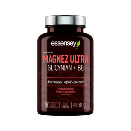 Magnez Ultra Glicynian + B6 90 kaps.