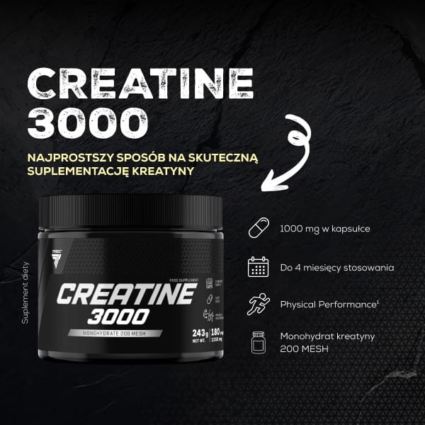 Creatine 3000 - monohydrat kreatyny w kapsułkach 360 kaps.