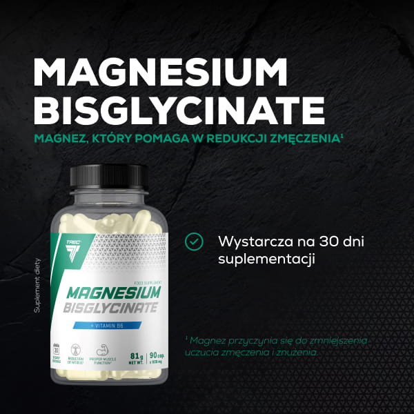 Magnesium Bisglycinate - diglicynian magnezu z witaminą B6 90 kaps.