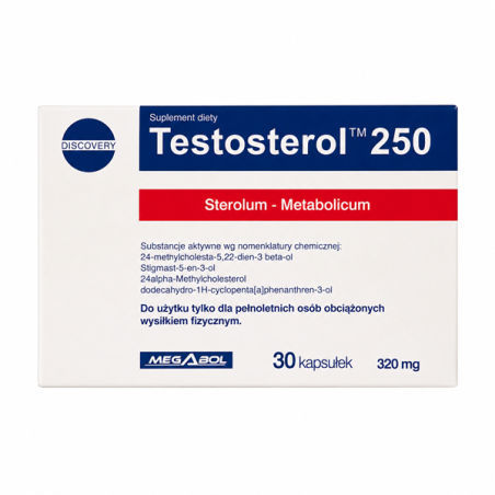 Testosterol 250 - fitosterole na wzrost mięśni - 30kaps.