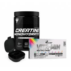 Trec Creatine Monohydrate 500g + Vitamin Multiple Sport 60 kaps. + pillbox