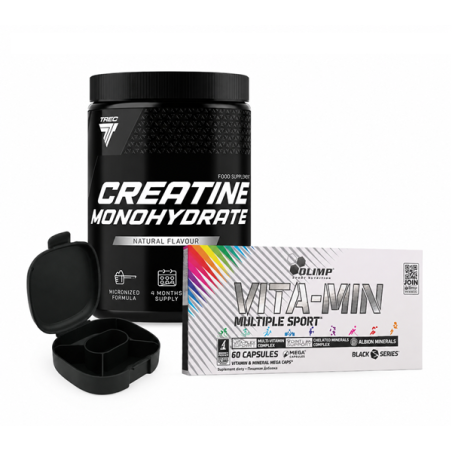 Trec Creatine Monohydrate 500g + Vitamin Multiple Sport 60 kaps. + pillbox