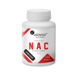 NAC N-Acetyl-L-Cysteine 190mg - NAC N-acetyl-L-cysteina - 100tab.