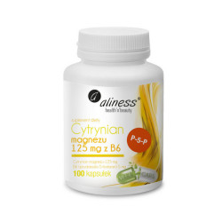 Cytrynian Magnezu 125mg z B6 - cytrynian magnezu i witamina B6 - 100kaps.