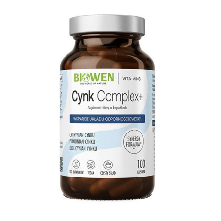 Cynk Complex+ – 3 formy cynku z inuliną – 100 kaps.