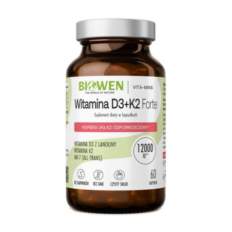 Witamina D3+K2 Forte – 12000 IU D3 + K2 MK-7 – 60 kaps.