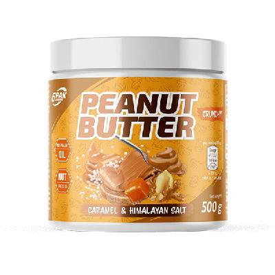 6PAK Nutrition - Peanut Butter Crunchy with Caramel & Himalayan Salt 500g - Zdjęcie główne