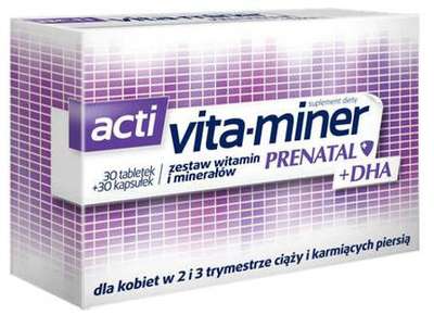Aflofarm - Acti Vita-miner Prenatal + DHA 30tab. + 30kaps. - Zdjęcie główne