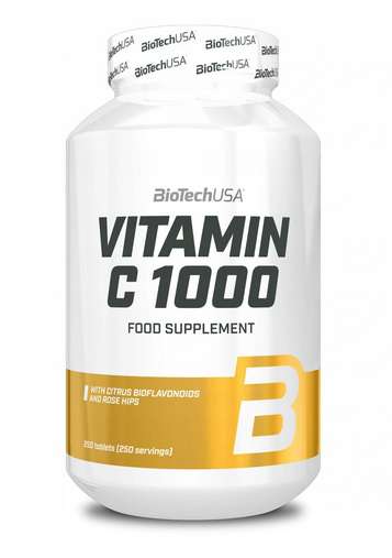 BioTech USA Vitamin C 1000 Rose Hips & Bioflawonoids 250tab. Zdjęcie główne