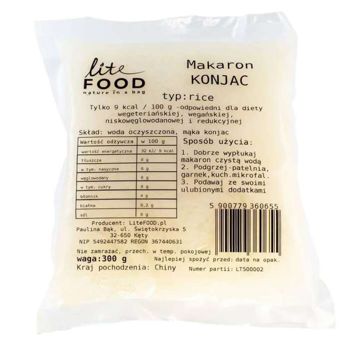LiteFOOD Makaron Konjac Standard Rice 300g Makaron Konjac Standard Rice 300g