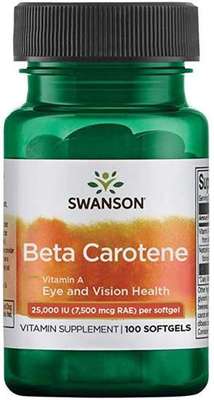 Swanson - Beta Carotene Vitamin A 25.000IU 100kaps. - Beta Carotene Vitamin A 25.000IU 100kaps.