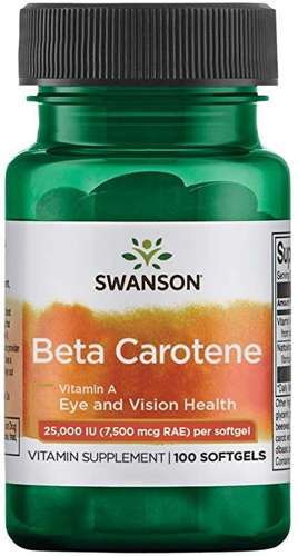 Swanson Beta Carotene Vitamin A 25.000IU 100kaps. Beta Carotene Vitamin A 25.000IU 100kaps.