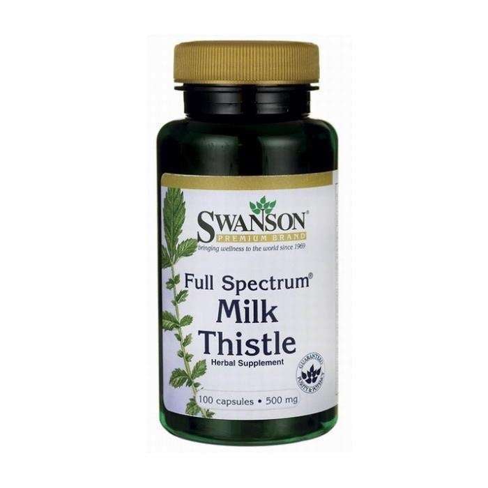 Swanson Full Spectrum Milk Thistle 500mg 100kaps. Zdjęcie główne