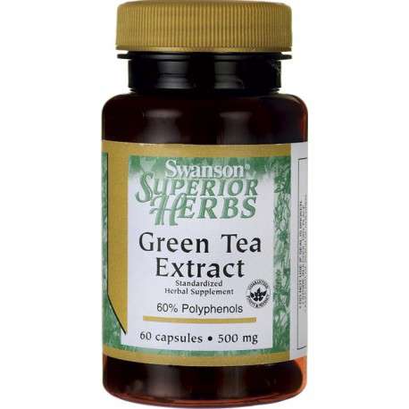 Swanson Green Tea Extract 60kaps. Zdjęcie główne
