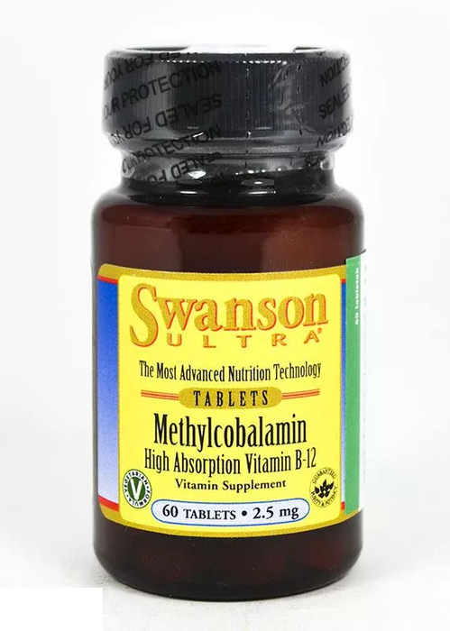 Swanson Methylcobalamin High Absorption Vitamin B12 2,5mg 60tab. do ssania Zdjęcie główne