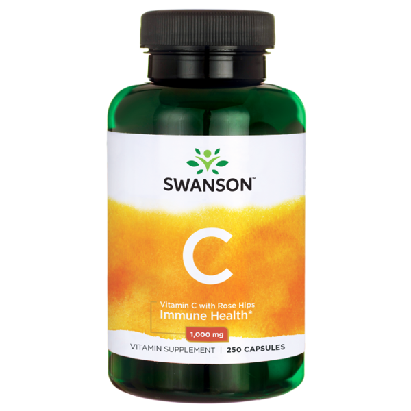 Swanson Vitamin C 1000mg with Rose Hips 90kaps. Zdjęcie główne