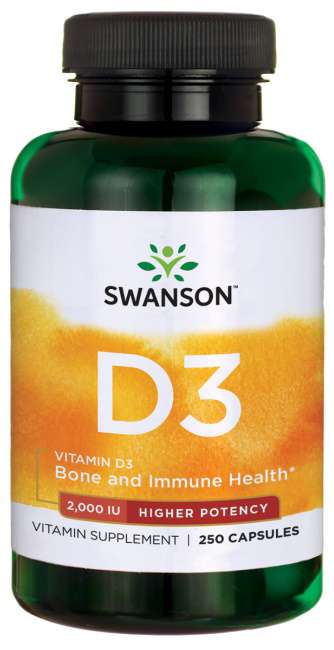 Swanson Vitamin D3 2000IU 250kaps. Zdjęcie główne