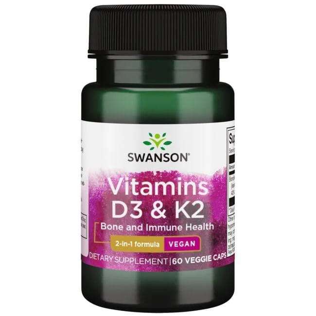 Swanson Vitamin D3 + K2 2000IU & 75mcg 60kaps. Vitamin D3 + K2 2000IU &75mcg 60kaps.