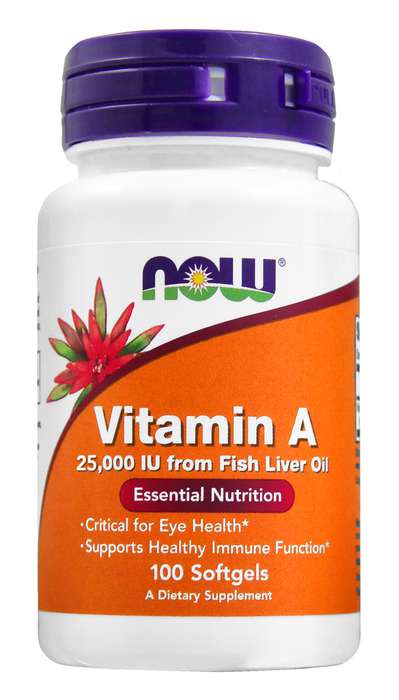 NOW Foods Vitamin A 25000IU 100kaps. Zdjęcie główne