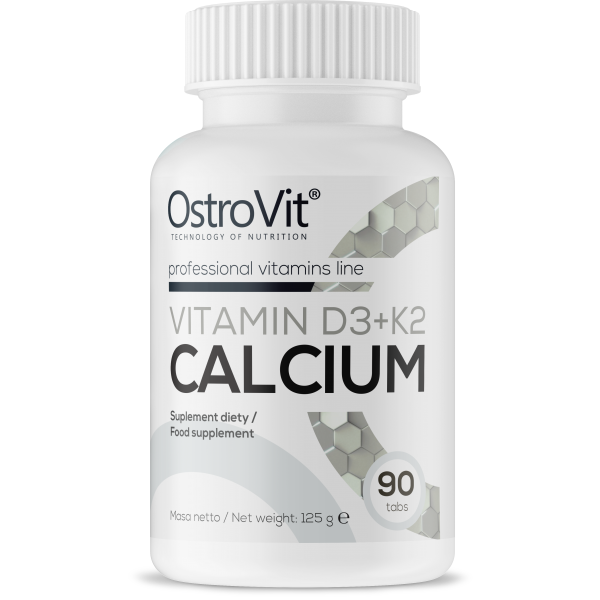 Zdjęcia - Witaminy i składniki mineralne OstroVit Vitamin D3+K2 Calcium 90Tab. 
