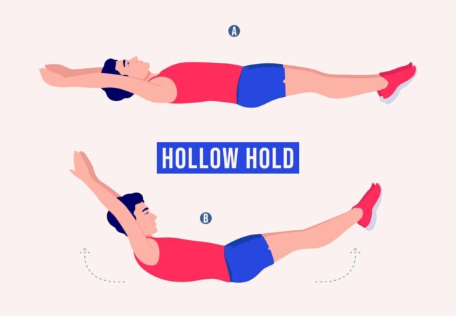 mężczyzna robi ćwiczenie na brzuch hollow hold