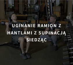 uginanie ramion z hantlami z supinacją siedząc