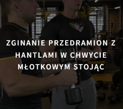 zginanie przedramion z hantalmi w chwycie młotkowym stojąc